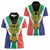 Personalised South Africa Women Polo Shirt Coat Of Arms Flag Style