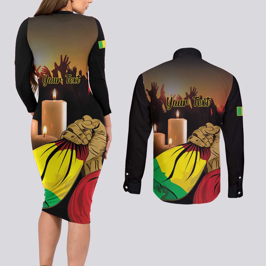 Personalised Mali Martyrs Day Couples Matching Long Sleeve Bodycon Dress and Long Sleeve Button Shirt 26 March