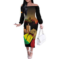 Personalised Mali Martyrs Day Family Matching Off The Shoulder Long Sleeve Dress and Hawaiian Shirt 26 March