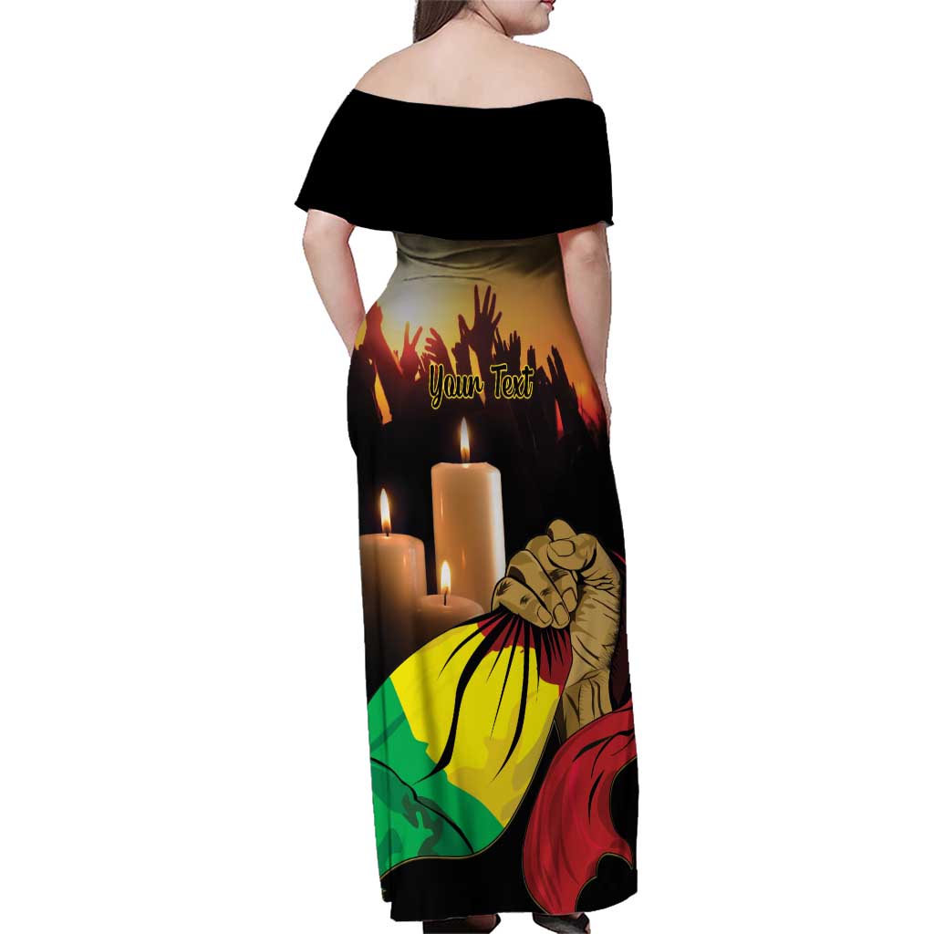 Personalised Mali Martyrs Day Family Matching Off Shoulder Maxi Dress and Hawaiian Shirt 26 March