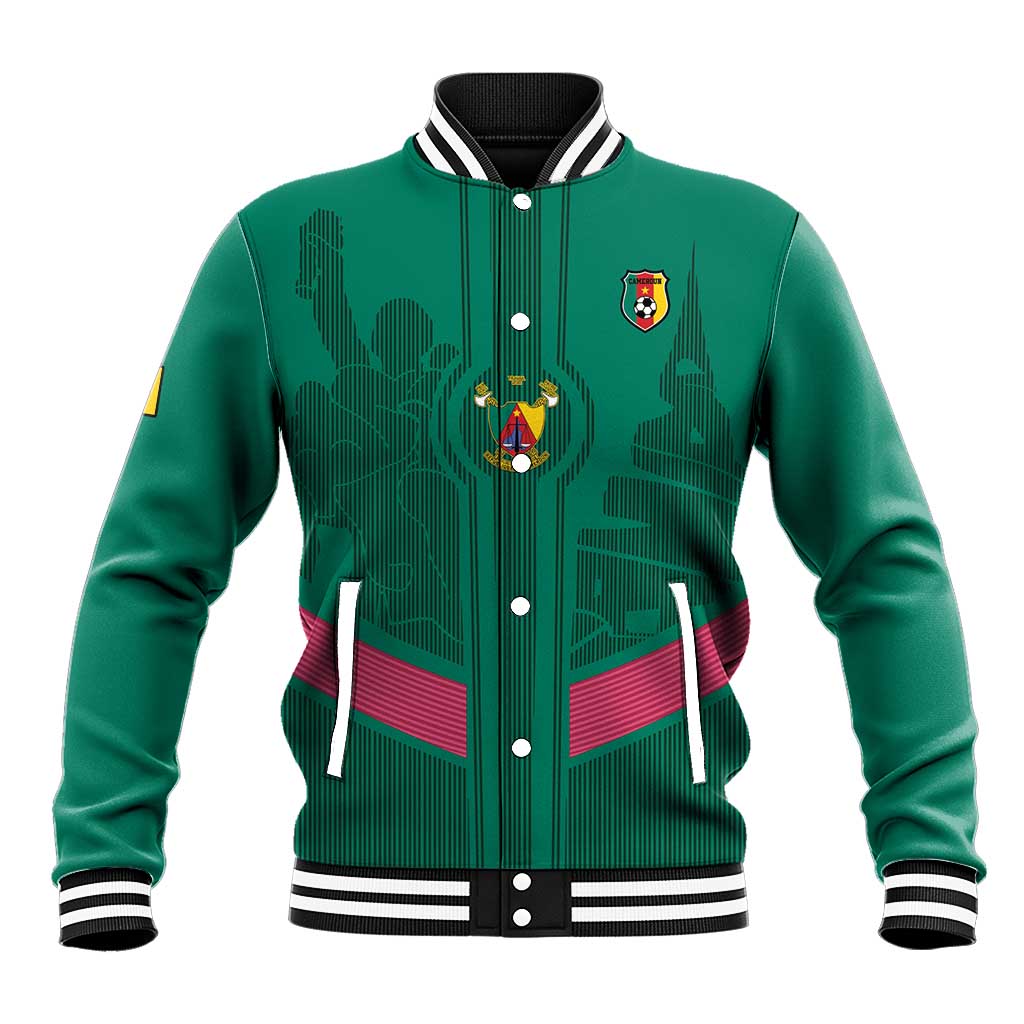Custom Cameroon Football Baseball Jacket Waka Waka - This Time For Africa