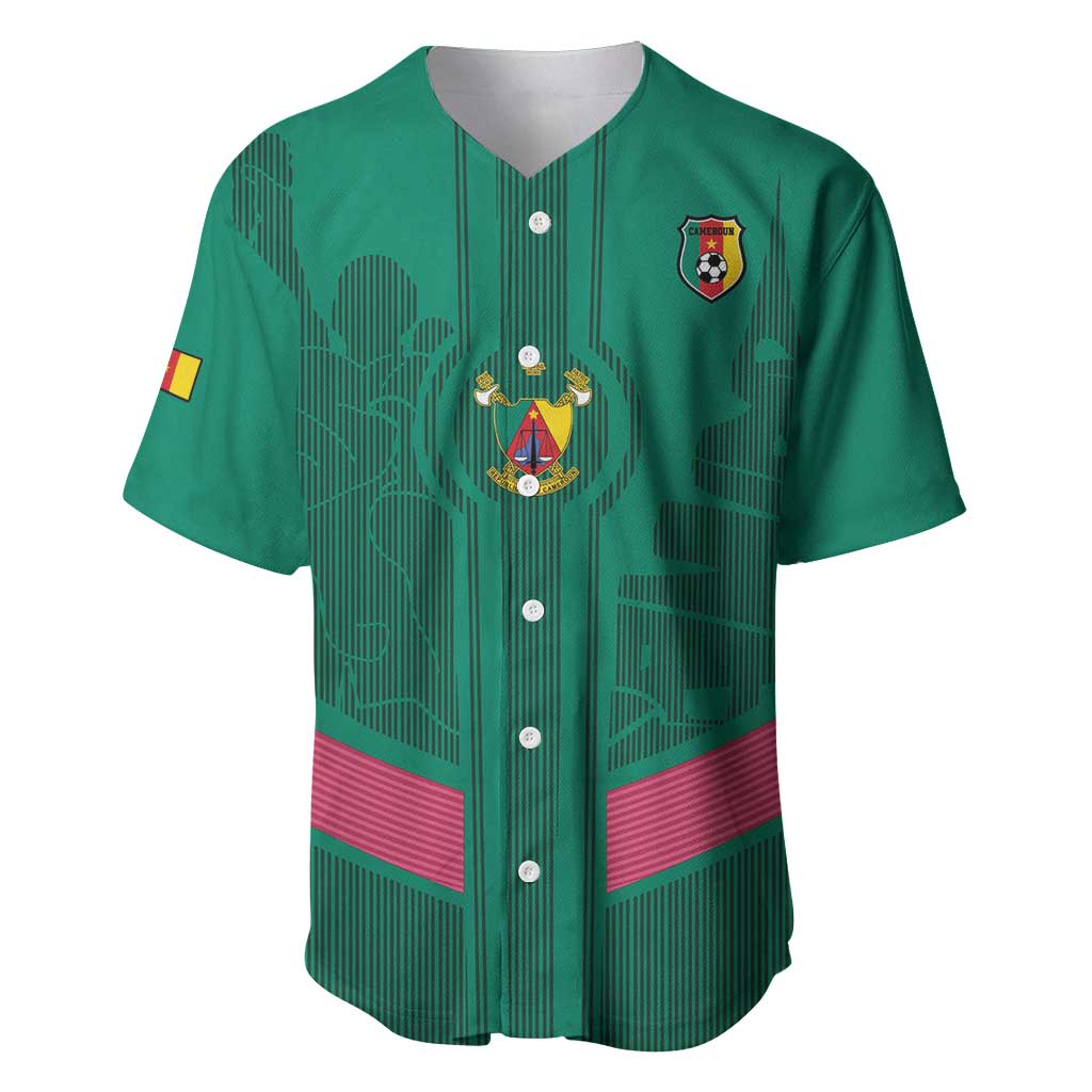 Custom Cameroon Football Baseball Jersey Waka Waka - This Time For Africa