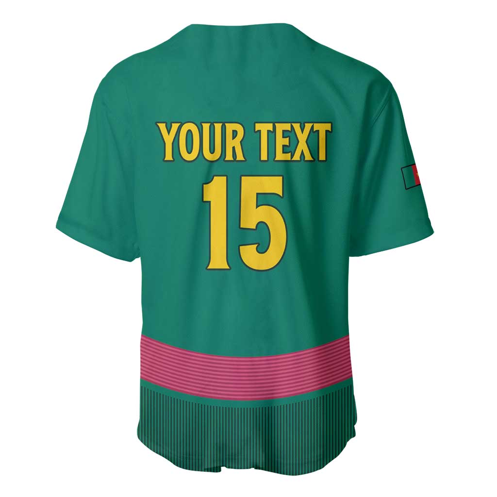 Custom Cameroon Football Baseball Jersey Waka Waka - This Time For Africa