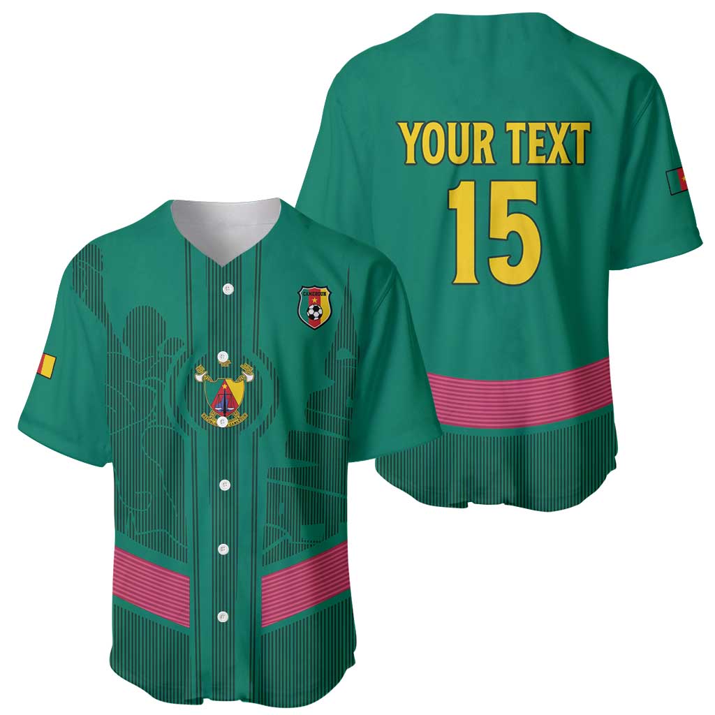 Custom Cameroon Football Baseball Jersey Waka Waka - This Time For Africa