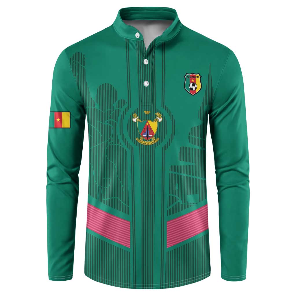 Custom Cameroon Football Button Sweatshirt Waka Waka - This Time For Africa