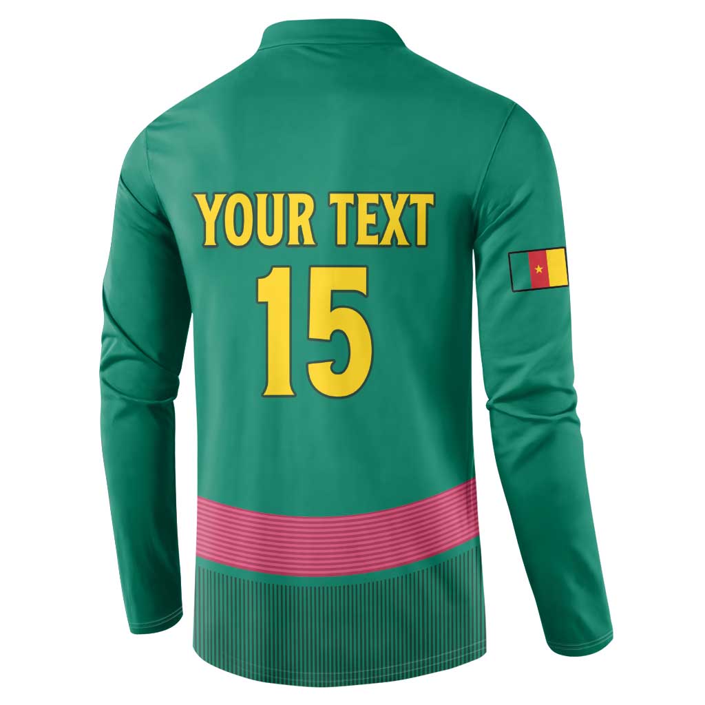 Custom Cameroon Football Button Sweatshirt Waka Waka - This Time For Africa