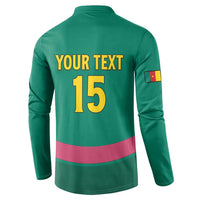Custom Cameroon Football Button Sweatshirt Waka Waka - This Time For Africa