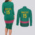 Custom Cameroon Football Couples Matching Long Sleeve Bodycon Dress and Long Sleeve Button Shirt Waka Waka - This Time For Africa