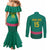 Custom Cameroon Football Couples Matching Mermaid Dress and Long Sleeve Button Shirt Waka Waka - This Time For Africa
