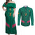 Custom Cameroon Football Couples Matching Off Shoulder Maxi Dress and Long Sleeve Button Shirt Waka Waka - This Time For Africa