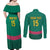 Custom Cameroon Football Couples Matching Off Shoulder Maxi Dress and Long Sleeve Button Shirt Waka Waka - This Time For Africa