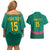 Custom Cameroon Football Couples Matching Off Shoulder Short Dress and Hawaiian Shirt Waka Waka - This Time For Africa