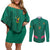 Custom Cameroon Football Couples Matching Off Shoulder Short Dress and Long Sleeve Button Shirt Waka Waka - This Time For Africa