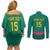 Custom Cameroon Football Couples Matching Off Shoulder Short Dress and Long Sleeve Button Shirt Waka Waka - This Time For Africa