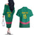 Custom Cameroon Football Couples Matching Off The Shoulder Long Sleeve Dress and Hawaiian Shirt Waka Waka - This Time For Africa