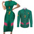 Custom Cameroon Football Couples Matching Short Sleeve Bodycon Dress and Long Sleeve Button Shirt Waka Waka - This Time For Africa
