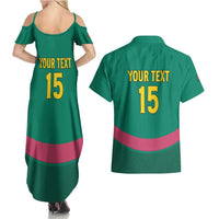 Custom Cameroon Football Couples Matching Summer Maxi Dress and Hawaiian Shirt Waka Waka - This Time For Africa