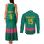 Custom Cameroon Football Couples Matching Tank Maxi Dress and Long Sleeve Button Shirt Waka Waka - This Time For Africa