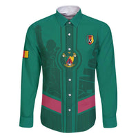 Custom Cameroon Football Family Matching Long Sleeve Bodycon Dress and Hawaiian Shirt Waka Waka - This Time For Africa