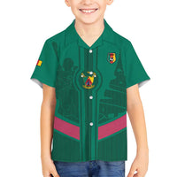 Custom Cameroon Football Family Matching Long Sleeve Bodycon Dress and Hawaiian Shirt Waka Waka - This Time For Africa