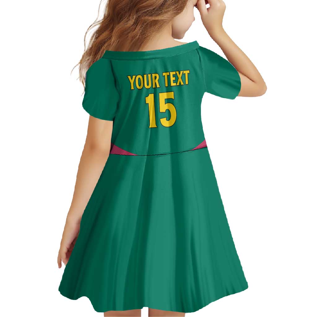 Custom Cameroon Football Family Matching Off Shoulder Maxi Dress and Hawaiian Shirt Waka Waka - This Time For Africa