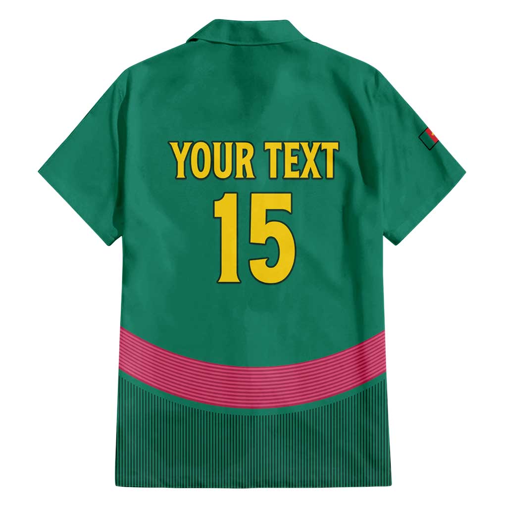 Custom Cameroon Football Family Matching Off Shoulder Maxi Dress and Hawaiian Shirt Waka Waka - This Time For Africa