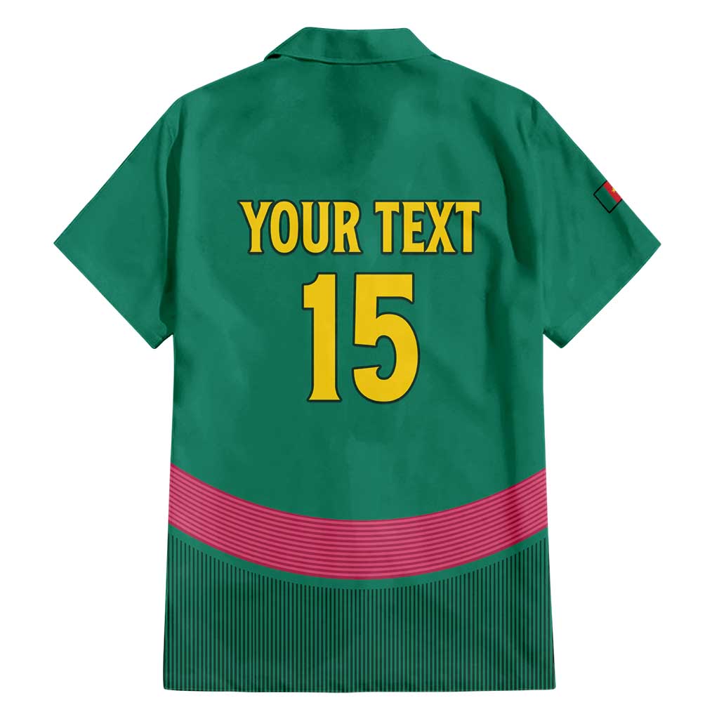 Custom Cameroon Football Family Matching Short Sleeve Bodycon Dress and Hawaiian Shirt Waka Waka - This Time For Africa