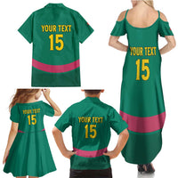 Custom Cameroon Football Family Matching Summer Maxi Dress and Hawaiian Shirt Waka Waka - This Time For Africa
