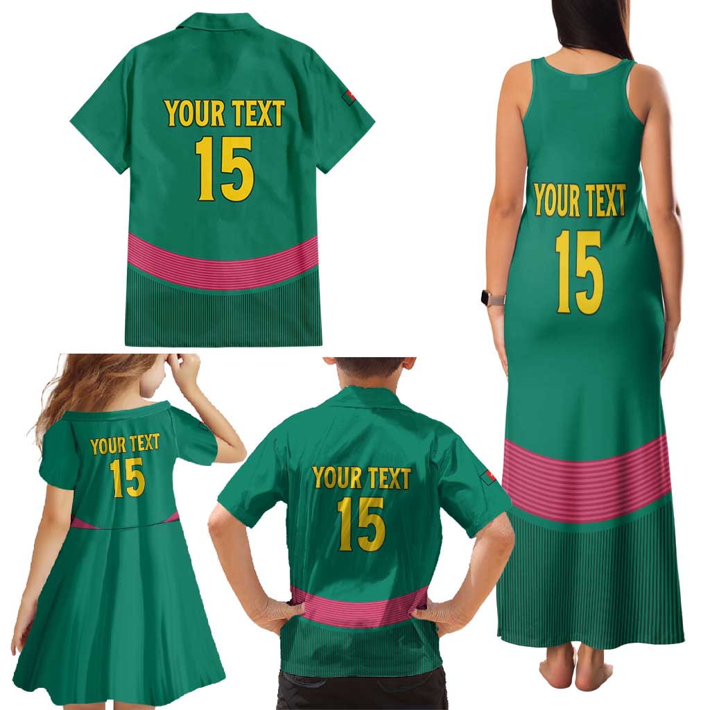 Custom Cameroon Football Family Matching Tank Maxi Dress and Hawaiian Shirt Waka Waka - This Time For Africa