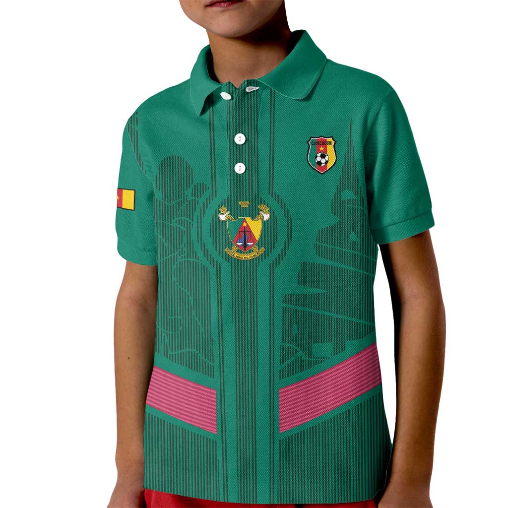Custom Cameroon Football Kid Polo Shirt Waka Waka - This Time For Africa