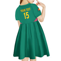 Custom Cameroon Football Kid Short Sleeve Dress Waka Waka - This Time For Africa