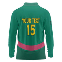 Custom Cameroon Football Long Sleeve Polo Shirt Waka Waka - This Time For Africa