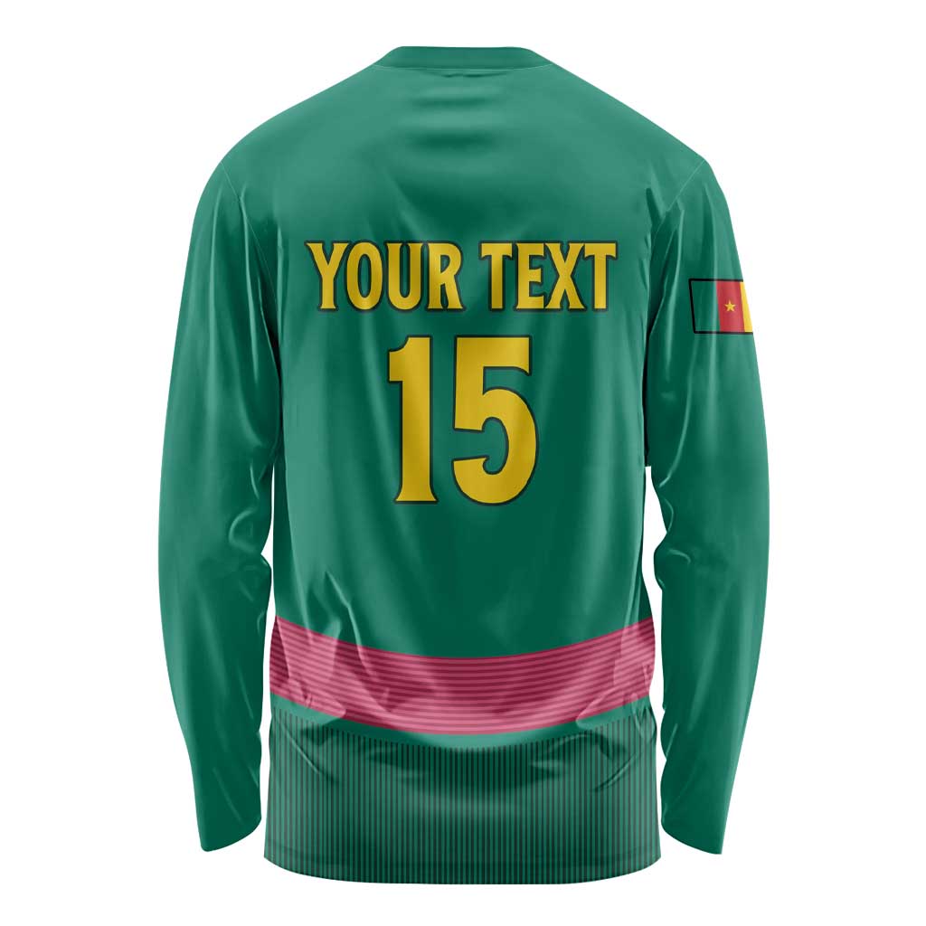 Custom Cameroon Football Long Sleeve Shirt Waka Waka - This Time For Africa