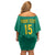 Custom Cameroon Football Off Shoulder Short Dress Waka Waka - This Time For Africa