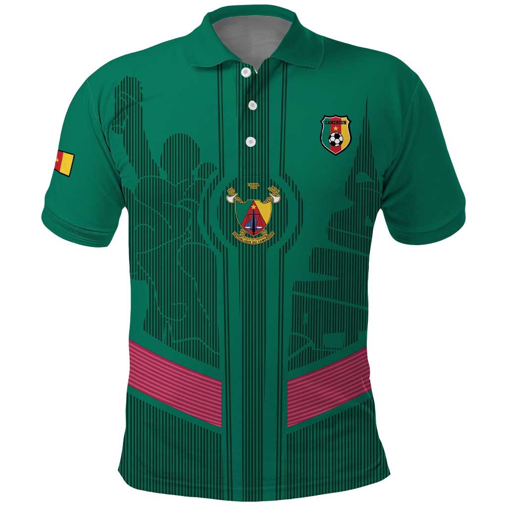 Custom Cameroon Football Polo Shirt Waka Waka - This Time For Africa