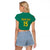 Custom Cameroon Football Raglan Cropped T Shirt Waka Waka - This Time For Africa
