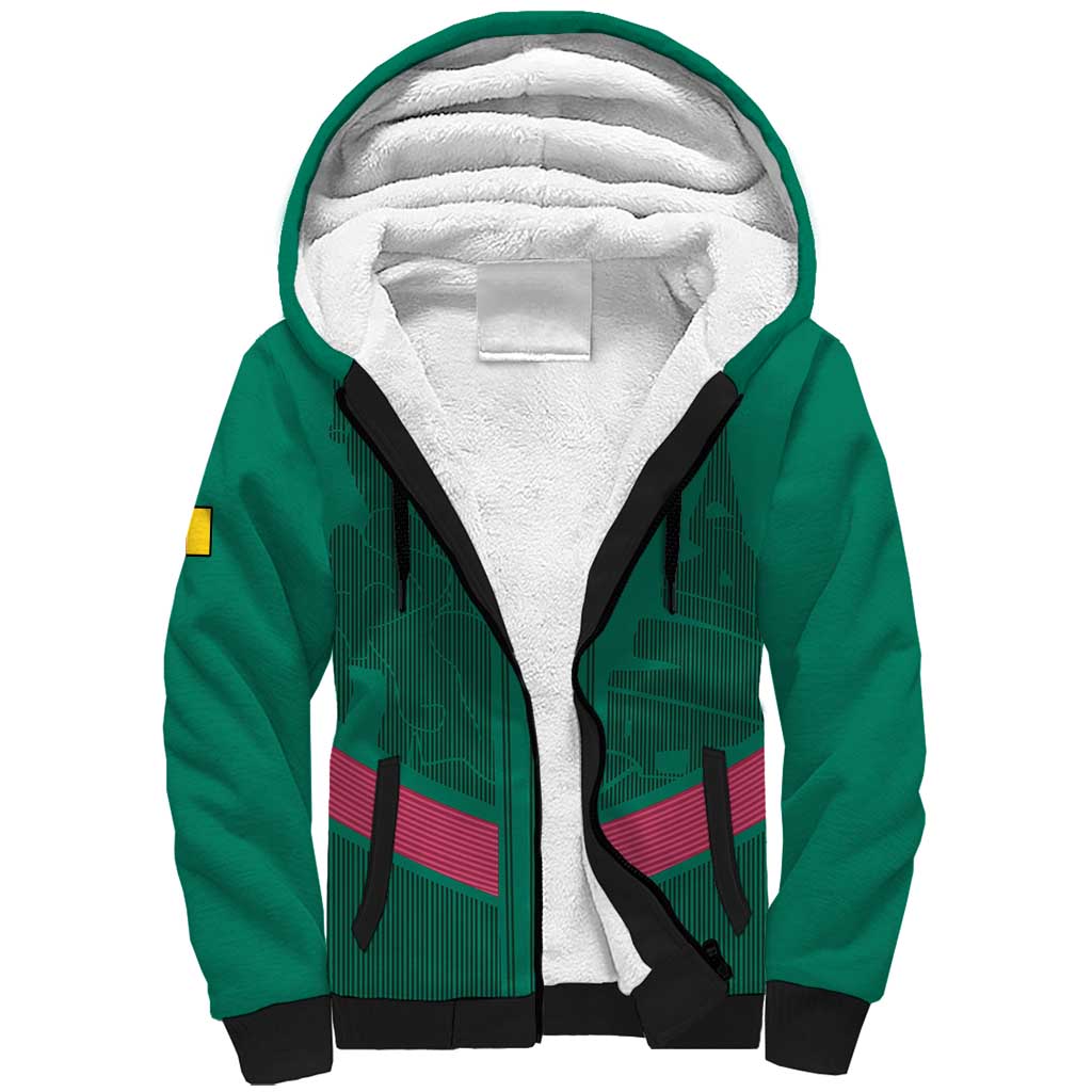Custom Cameroon Football Sherpa Hoodie Waka Waka - This Time For Africa