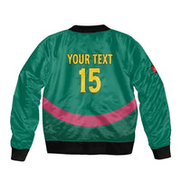 Custom Cameroon Football Sleeve Zip Bomber Jacket Waka Waka - This Time For Africa
