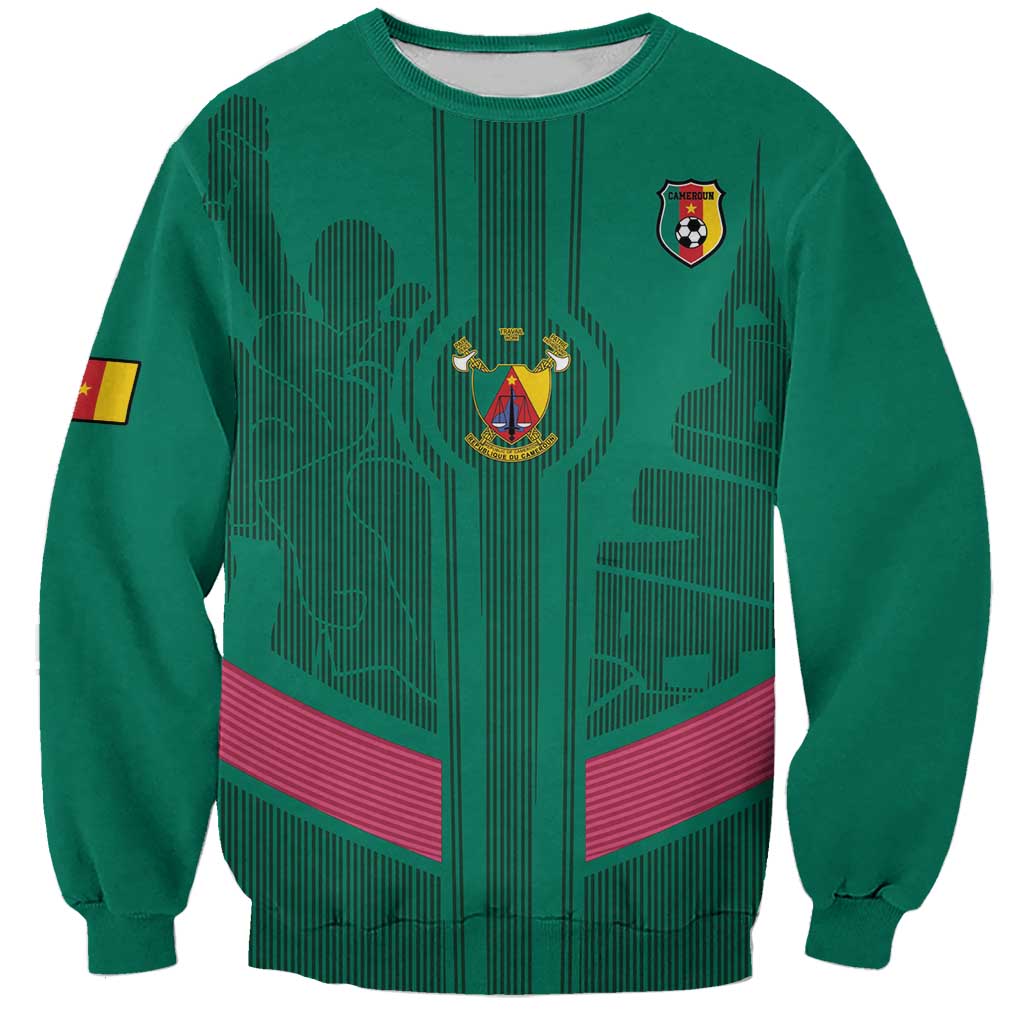 Custom Cameroon Football Sweatshirt Waka Waka - This Time For Africa
