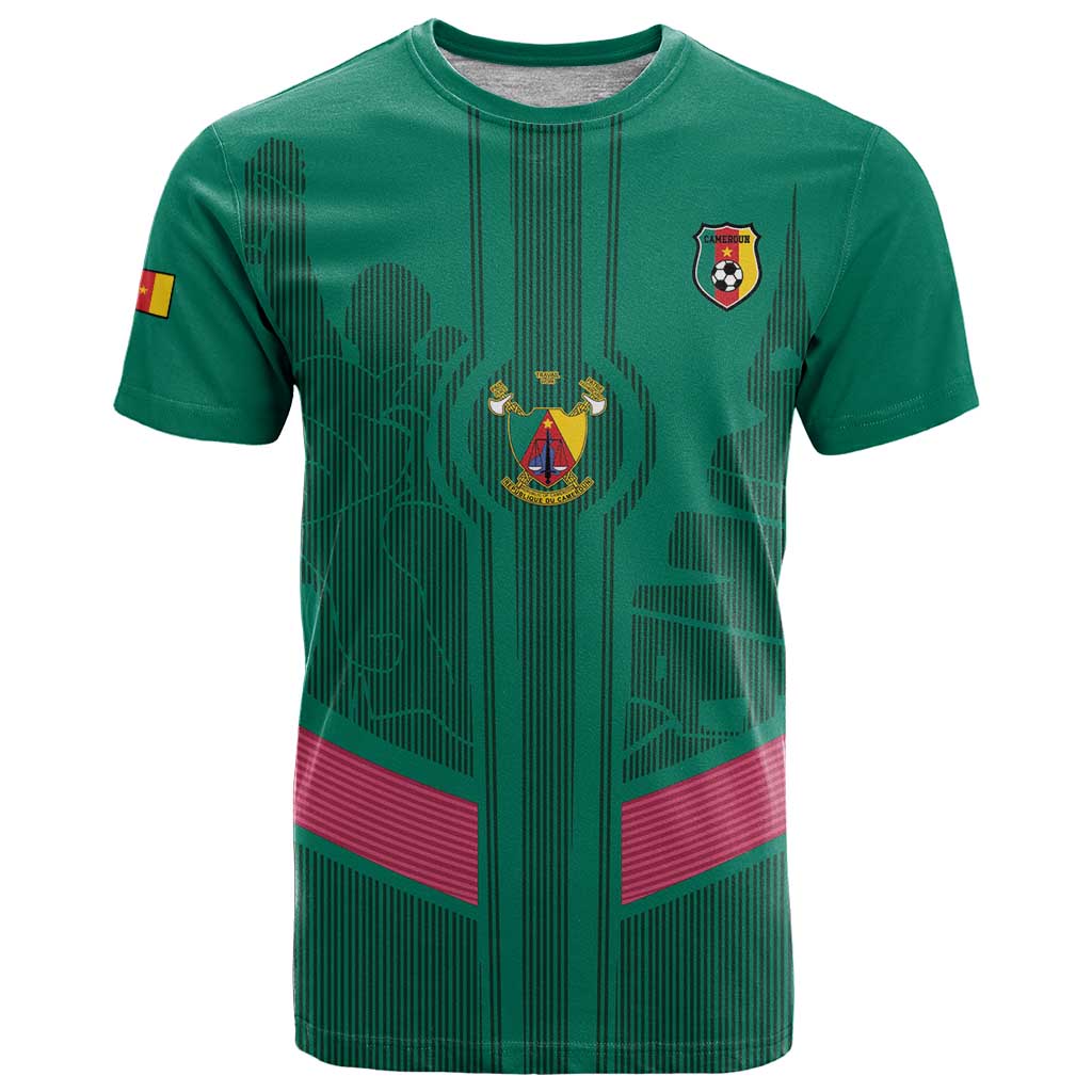 Custom Cameroon Football T Shirt Waka Waka - This Time For Africa