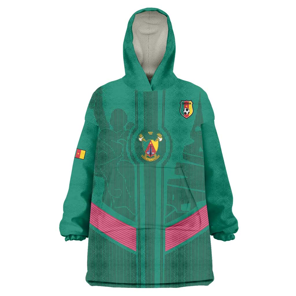 Custom Cameroon Football Wearable Blanket Hoodie Waka Waka - This Time For Africa