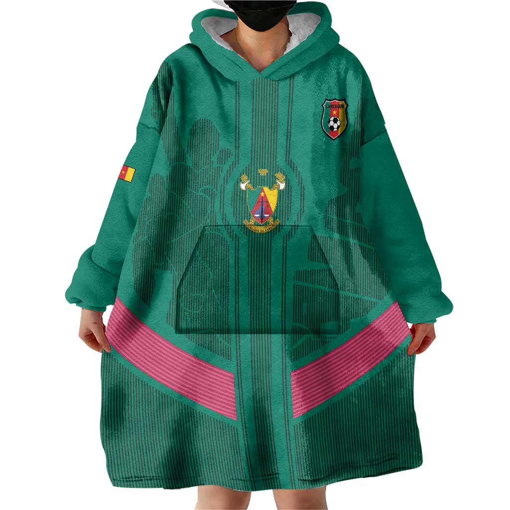 Custom Cameroon Football Wearable Blanket Hoodie Waka Waka - This Time For Africa