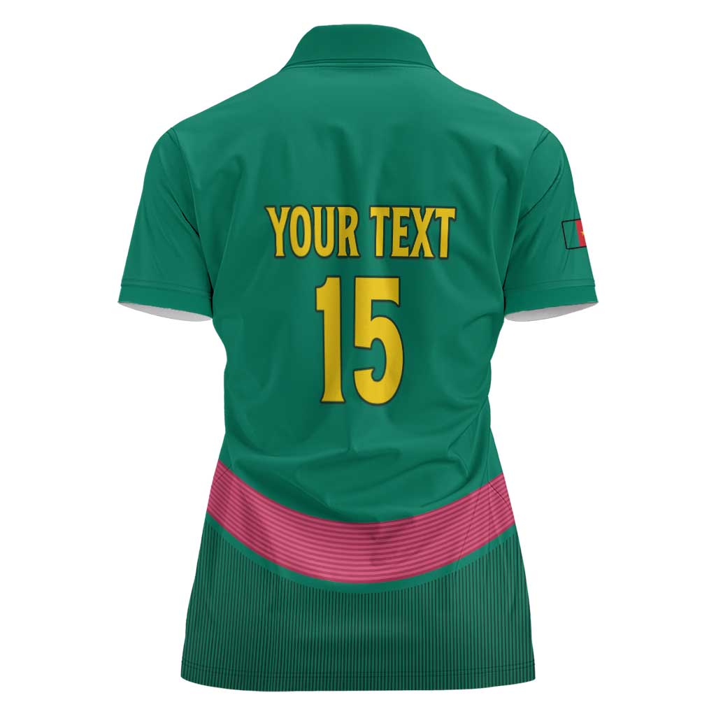 Custom Cameroon Football Women Polo Shirt Waka Waka - This Time For Africa