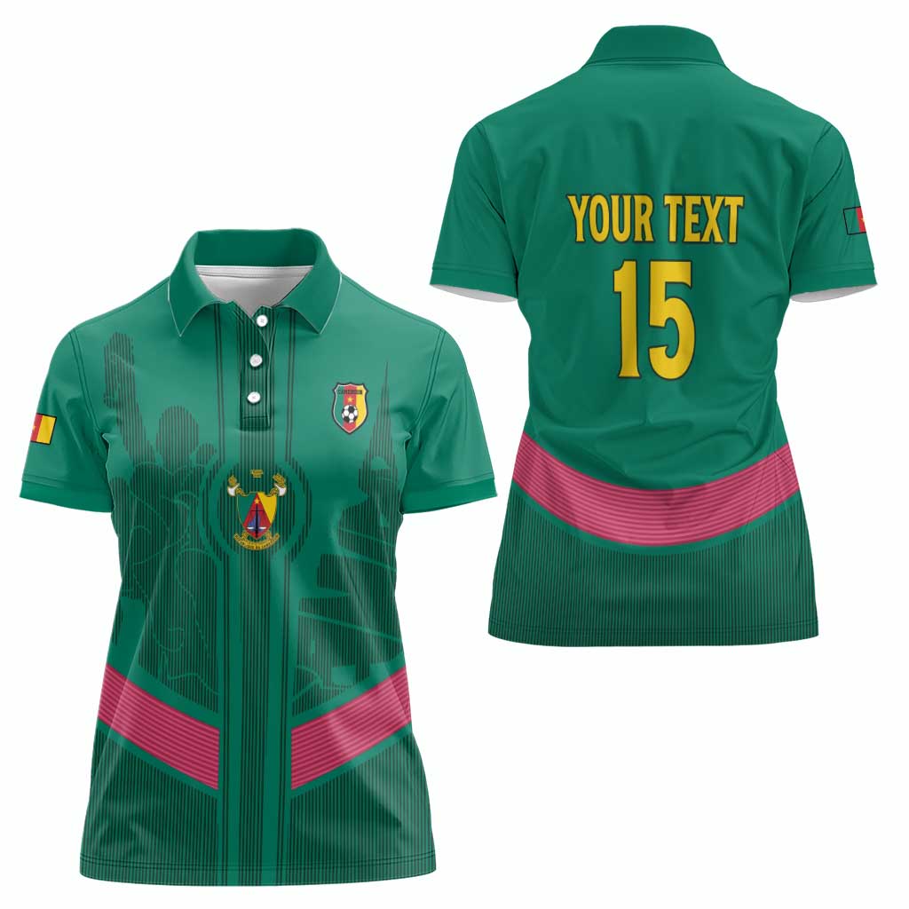 Custom Cameroon Football Women Polo Shirt Waka Waka - This Time For Africa