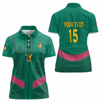 Custom Cameroon Football Women Polo Shirt Waka Waka - This Time For Africa
