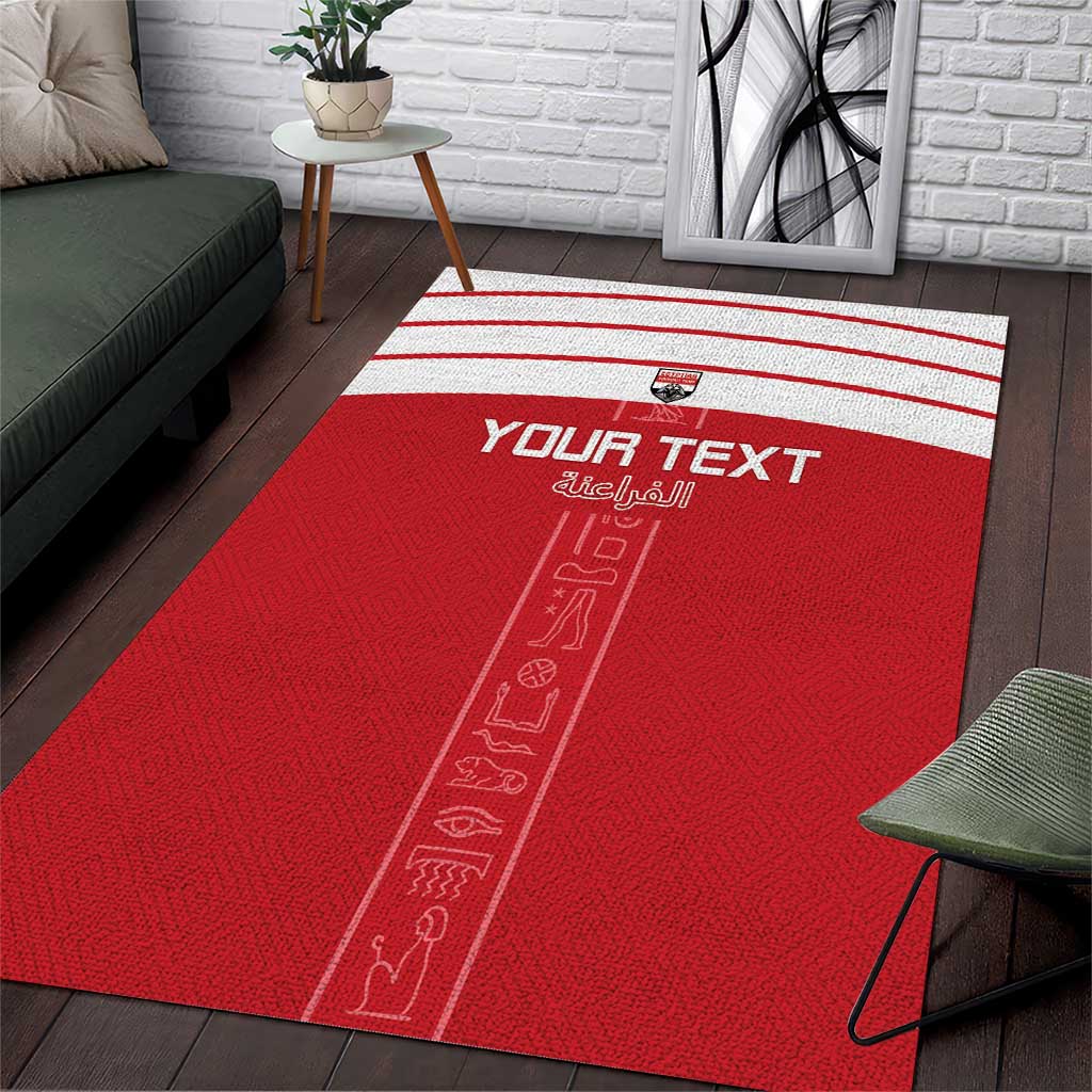 Custom Egypt Football Area Rug Yalla Yalla Pharaohs - Red Ver