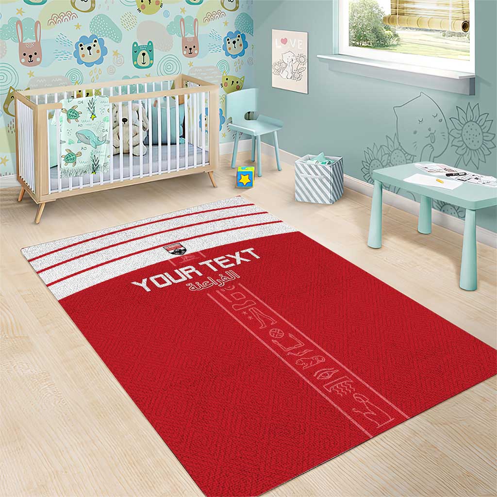 Custom Egypt Football Area Rug Yalla Yalla Pharaohs - Red Ver