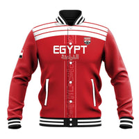 Custom Egypt Football Baseball Jacket Yalla Yalla Pharaohs - Red Ver