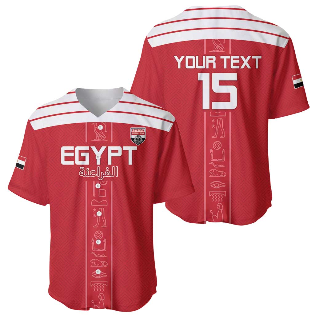 Custom Egypt Football Baseball Jersey Yalla Yalla Pharaohs - Red Ver