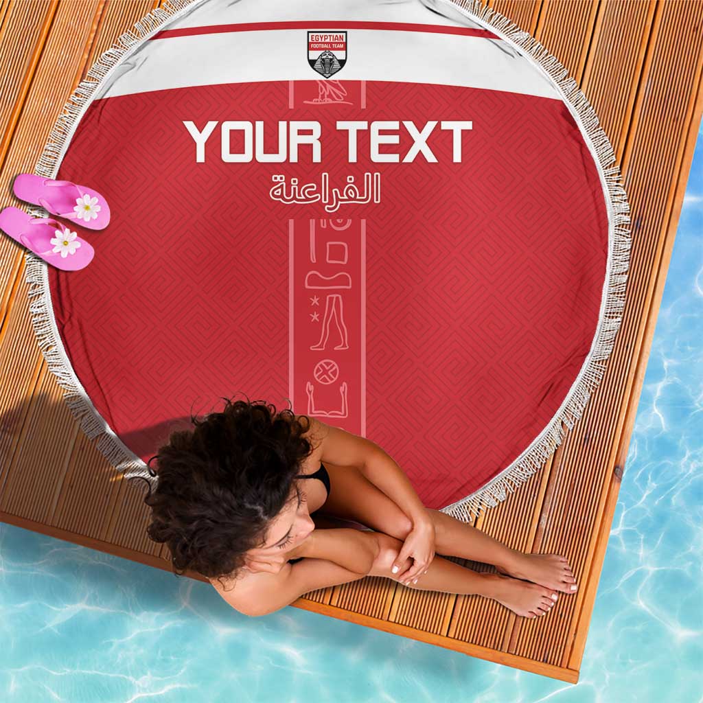 Custom Egypt Football Beach Blanket Yalla Yalla Pharaohs - Red Ver